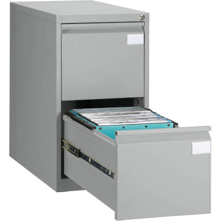 Classeur monobloc Pro 2 tiroirs pour dossiers suspendus aluminium